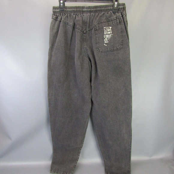 Vtg Spot Sport European Beach High Waist Jeans Women's Size L Black Denim Pants - Picture 6 of 10